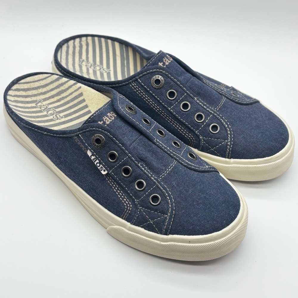 Taos EZ Soul Blue Denim Slide On Sneaker Mule Casual Shoes US Women's 8 Coastal
